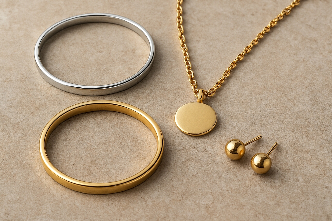 elegant jewelry collection on stone