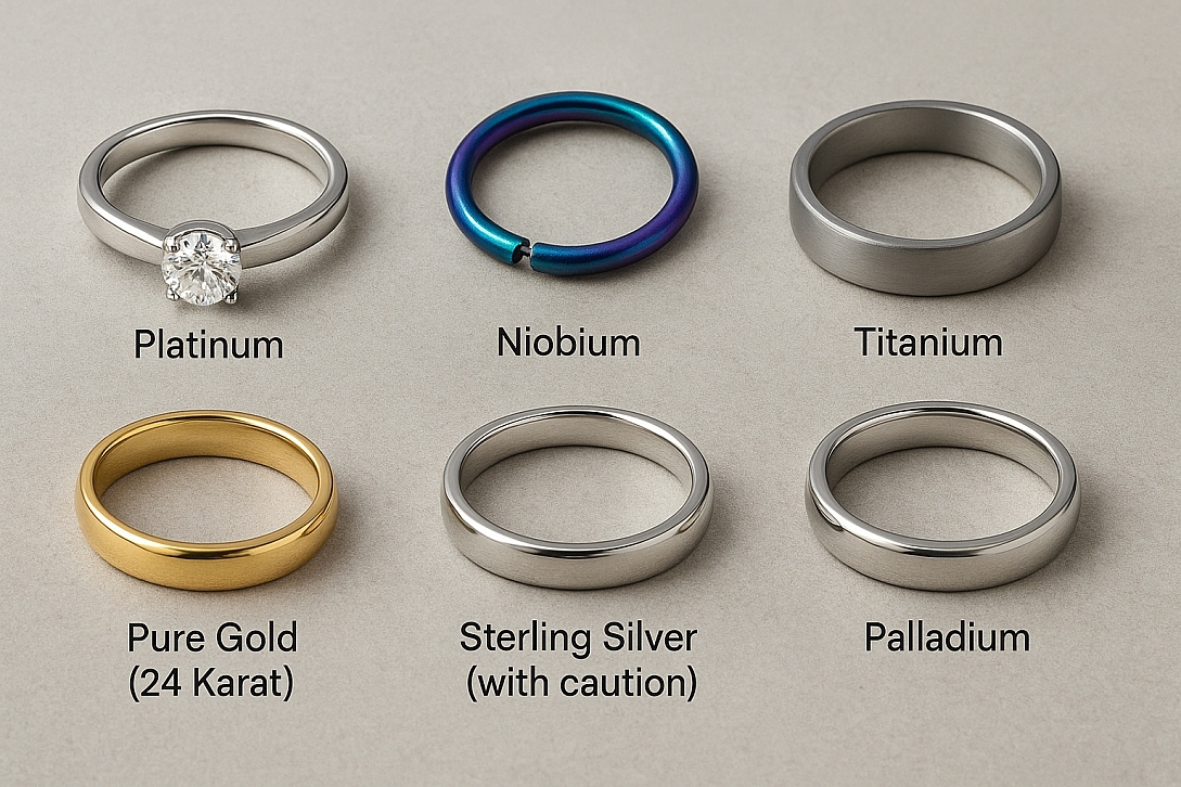 hypoallergenic jewelry collection display